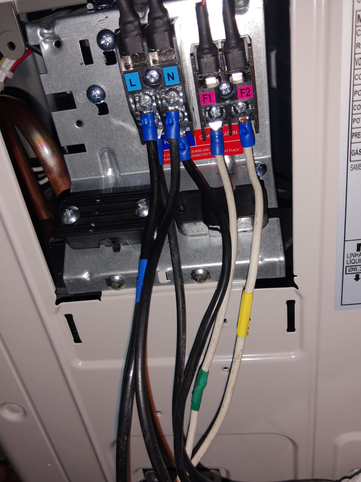 Conexões elétricas de ar condicionado